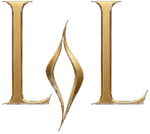 The SINGULLUM monogram: two facing serif L's around a flame